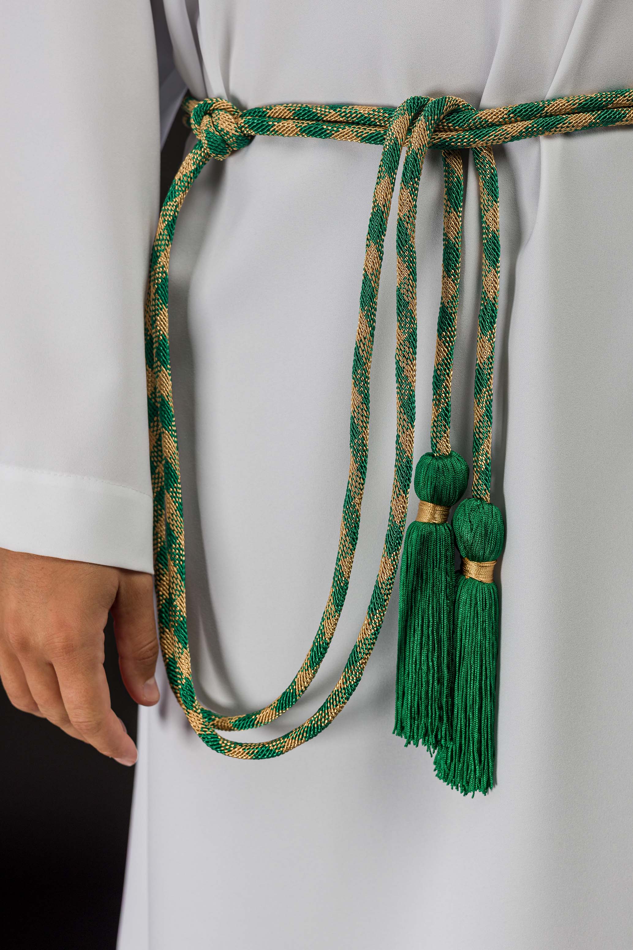 Cingulum liturgiczne zielono-złote premium