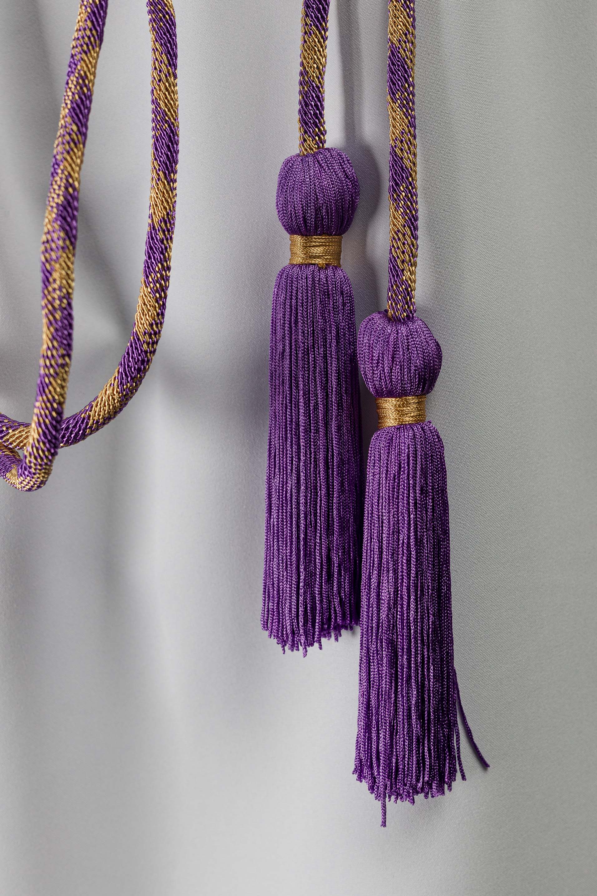 Cingulum liturgiczne fioletowo-złote premium