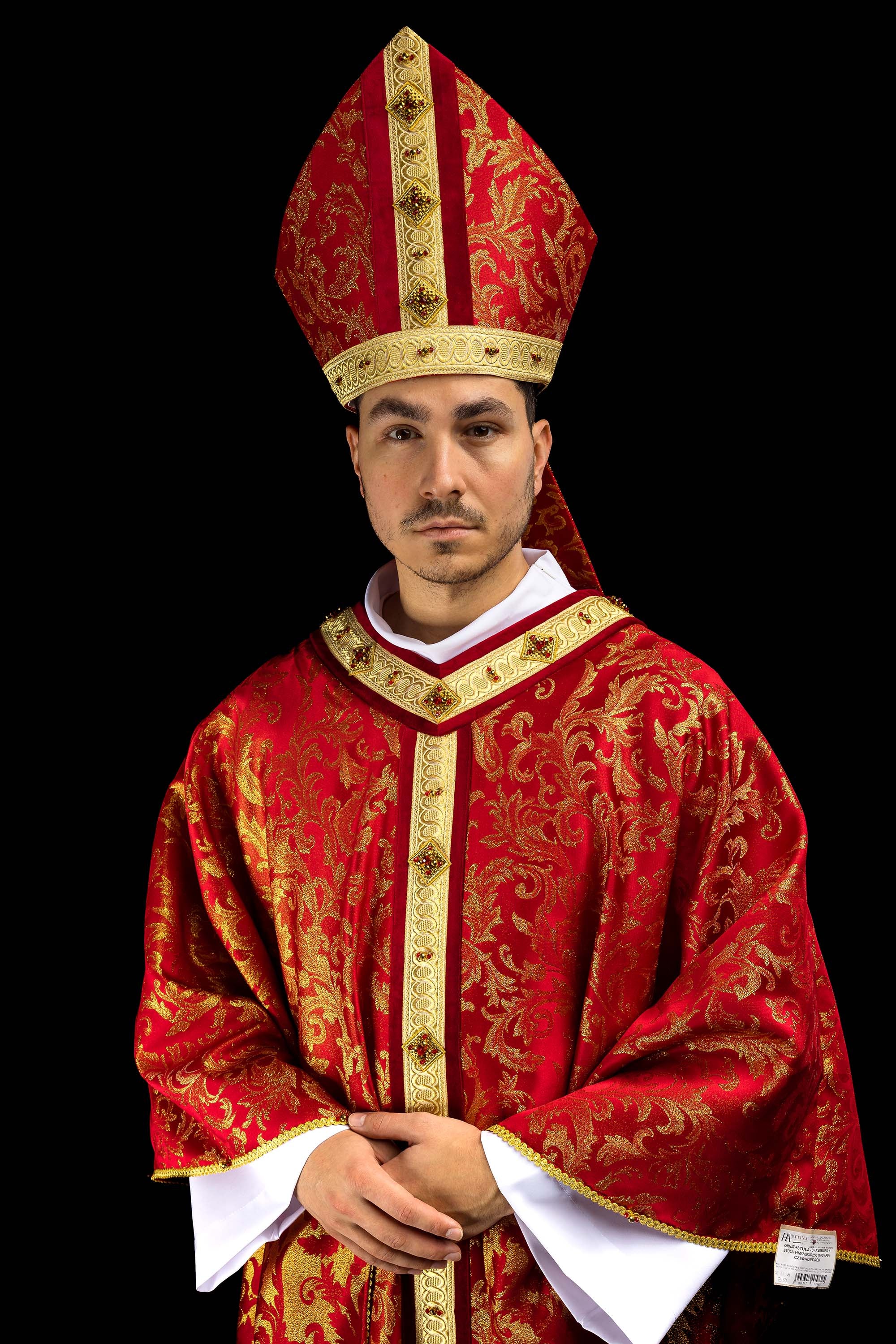 Ręcznie wykonana mitra z naturalnymi kamieniami Handmade 9003 - ORNATY.PL