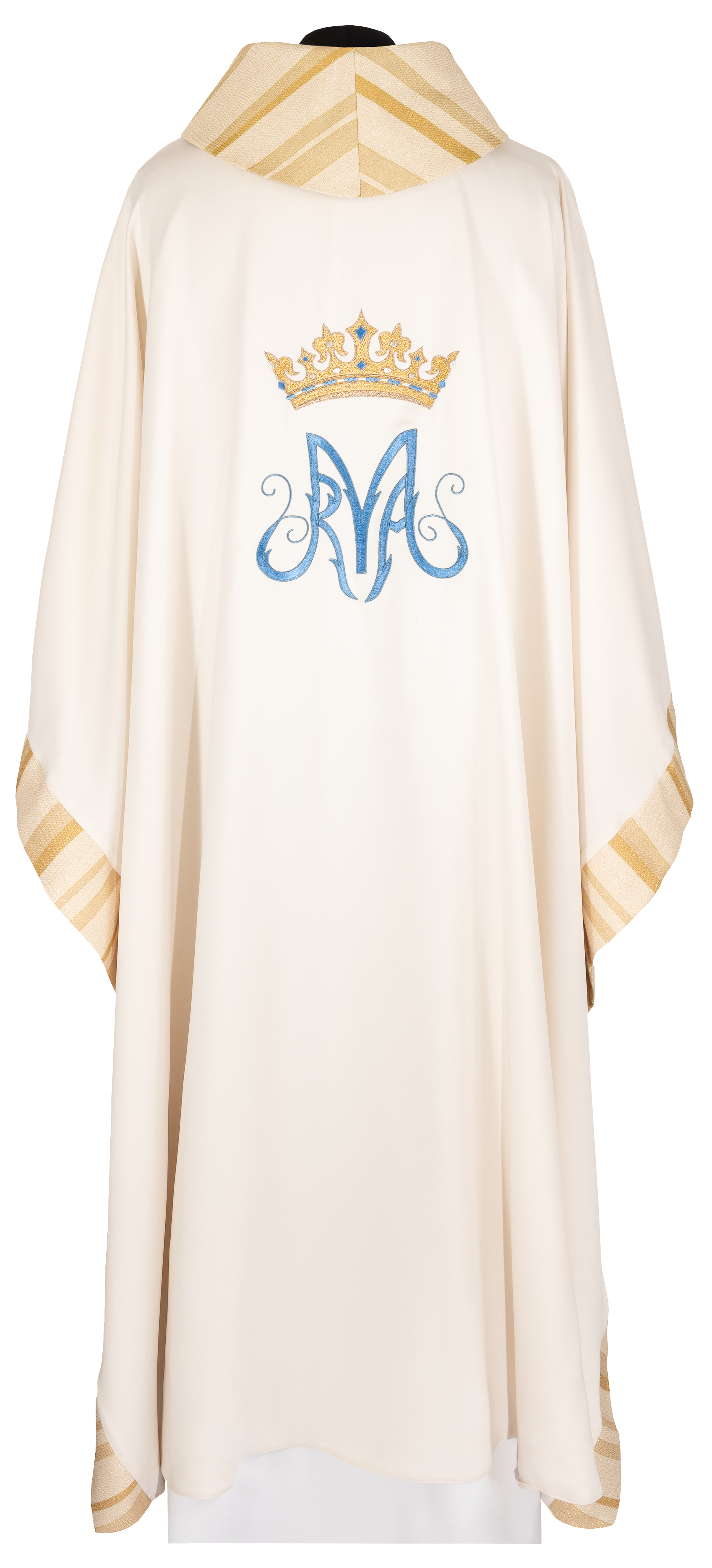 Ornat haftowany z motywem Maryjnym ecru - ORNATY.PL