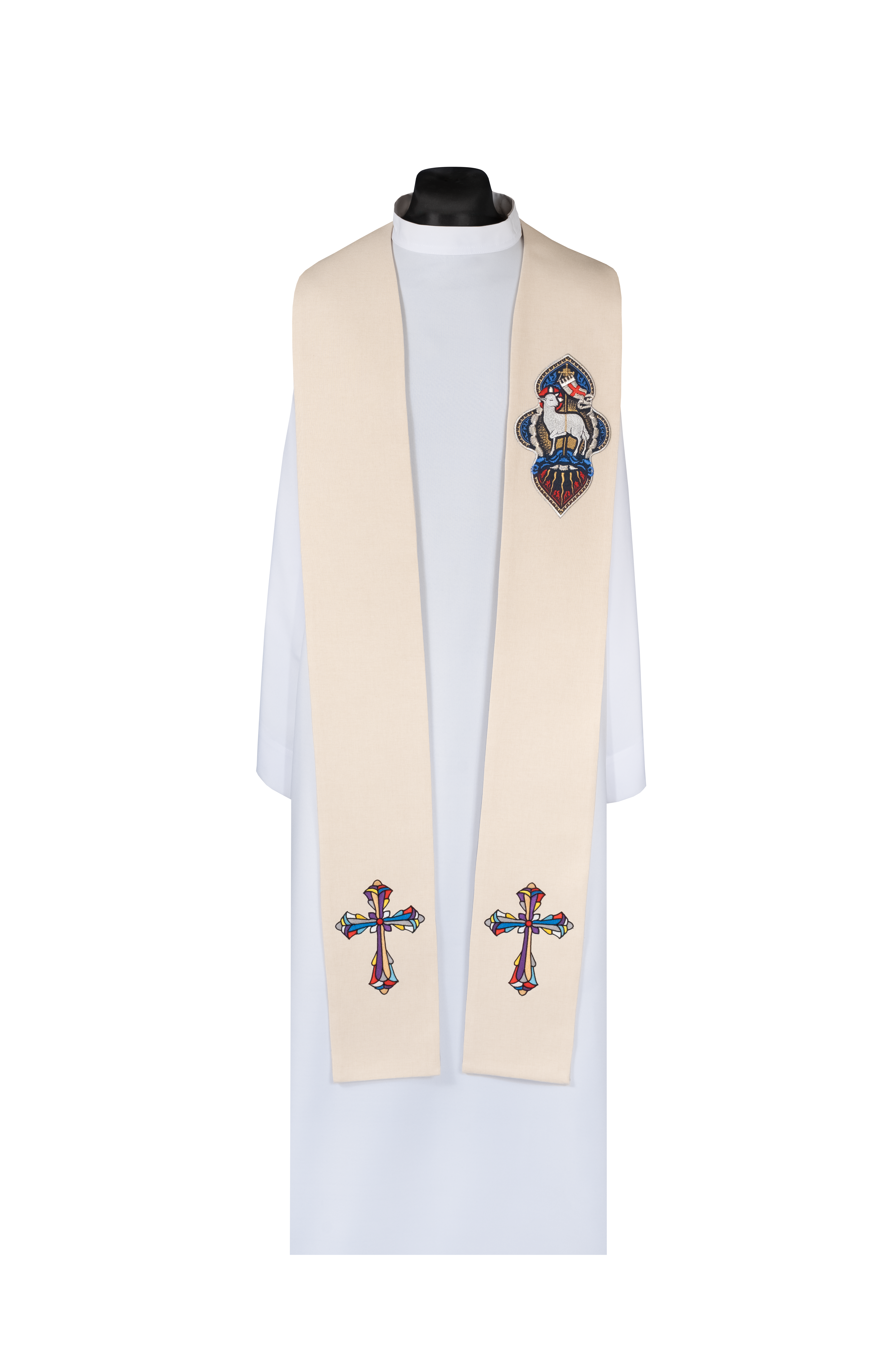 Stuła wielkanocna z haftowanym Barankiem Bożym - ORNATY.PL