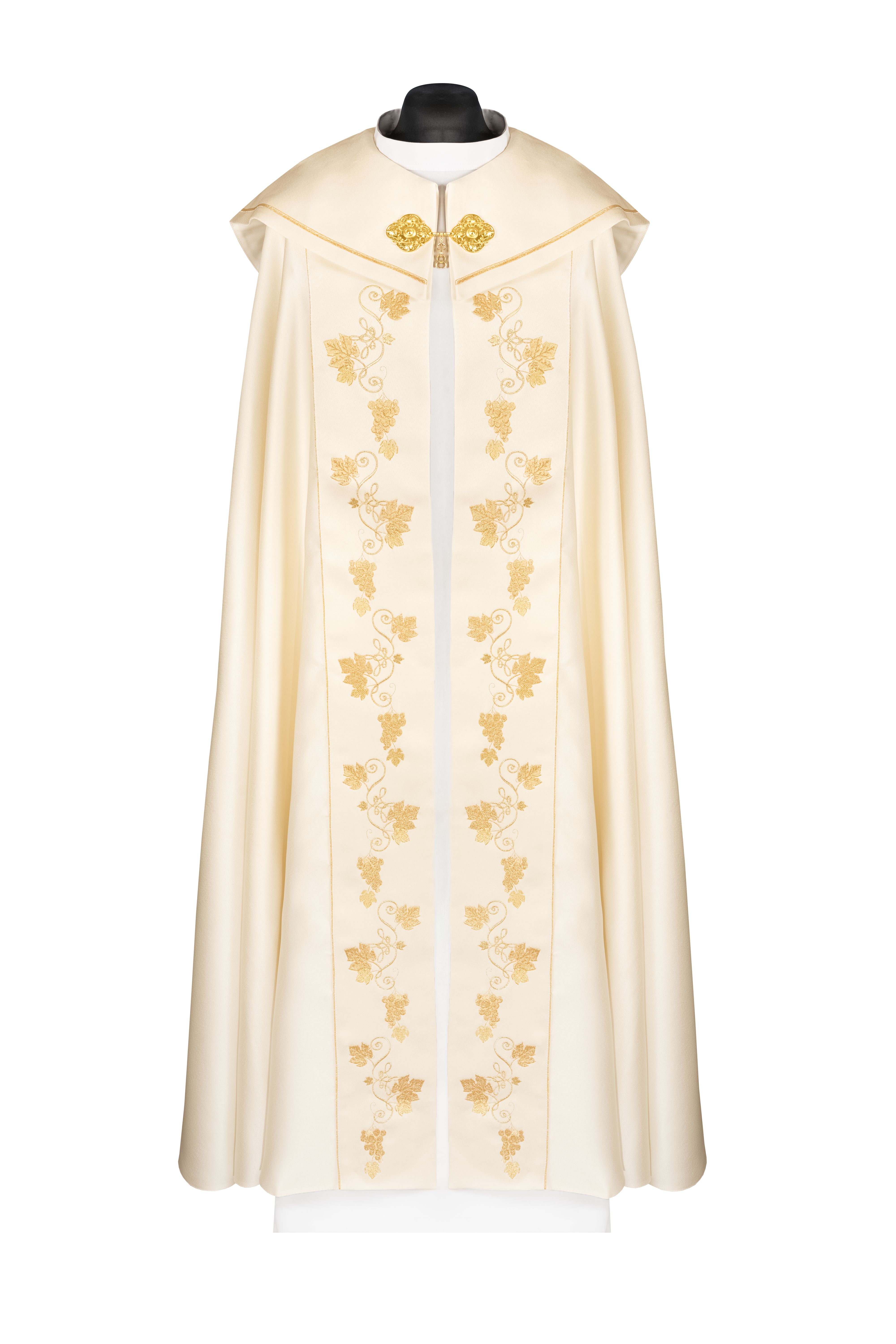 Kapa liturgiczna haftowany kielich i IHS ecru - ORNATY.PL