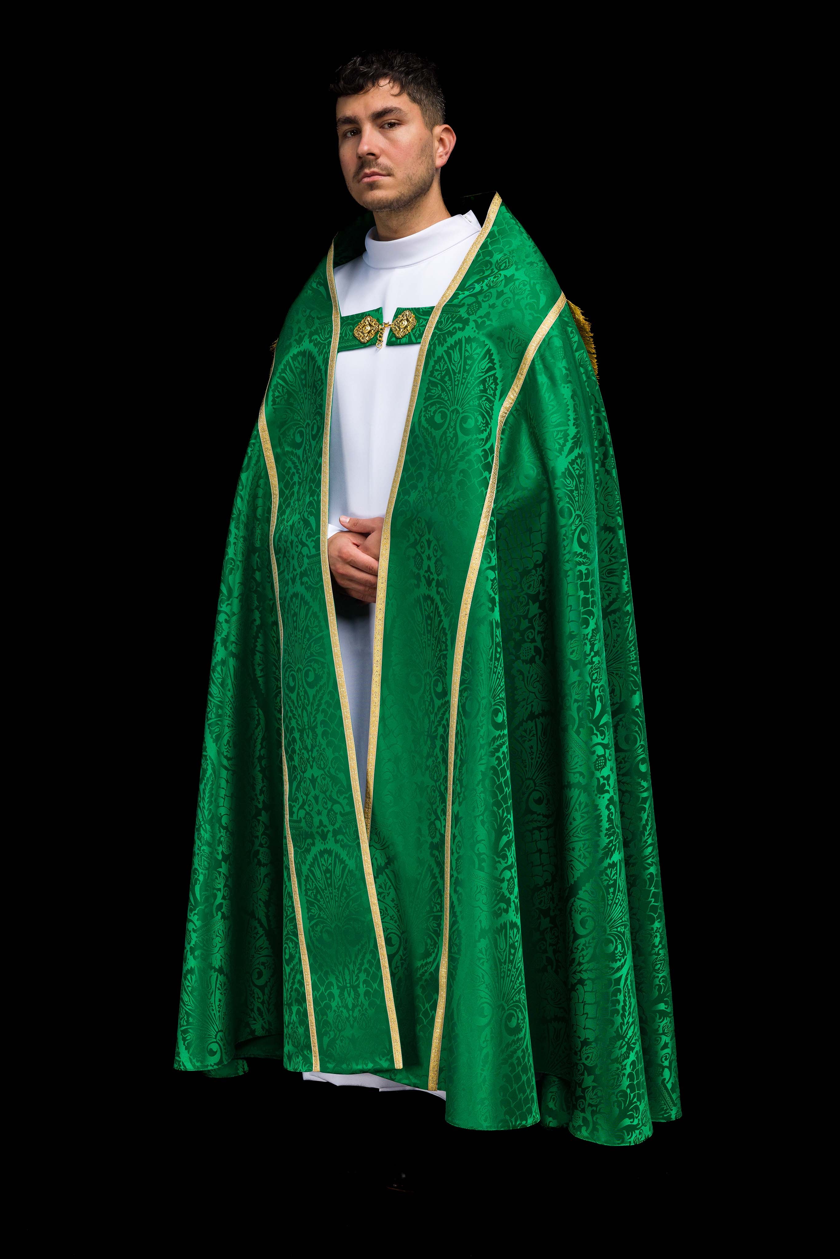 Żakardowa kapa rzymska gładka Zielona