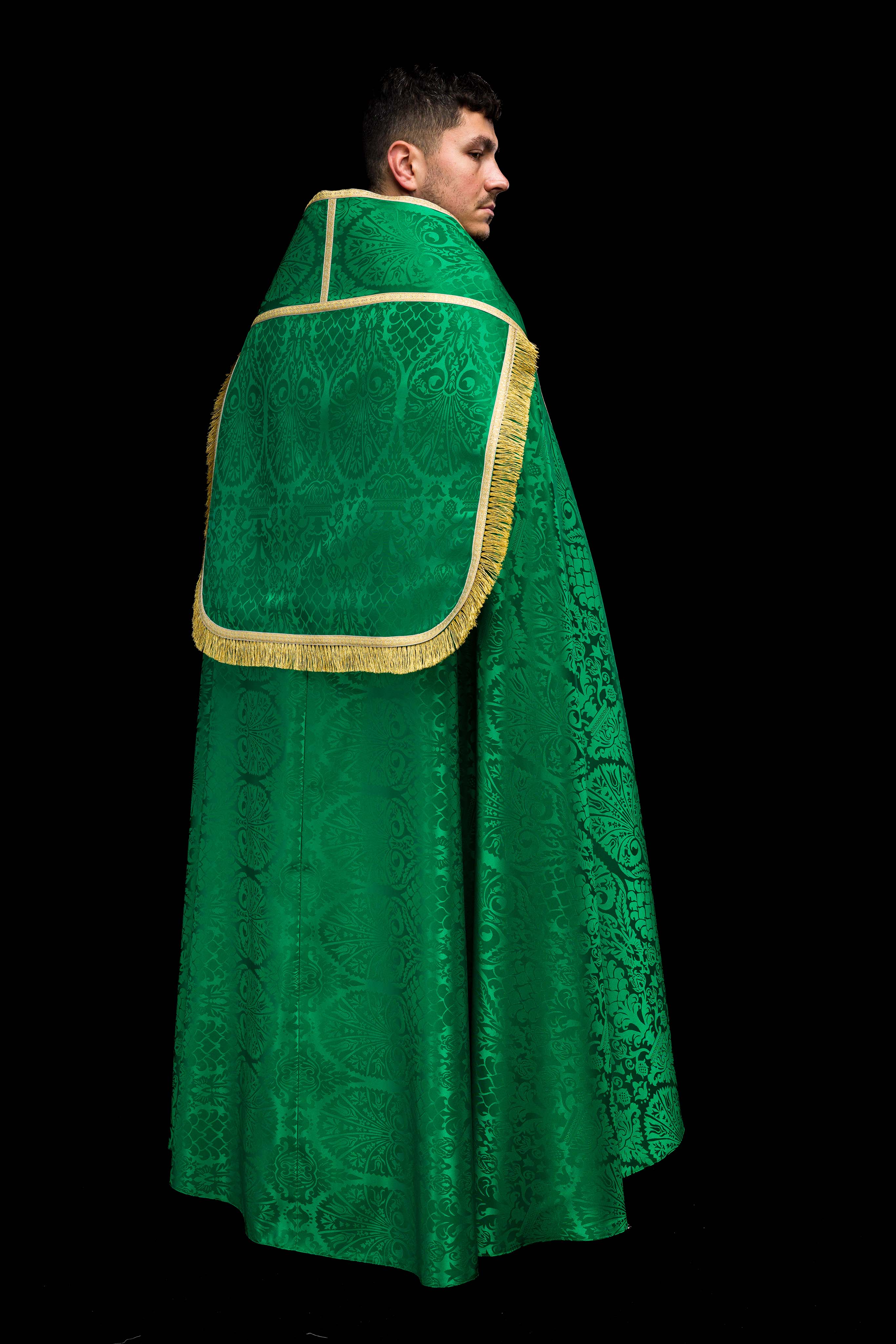 Żakardowa kapa rzymska gładka Zielona