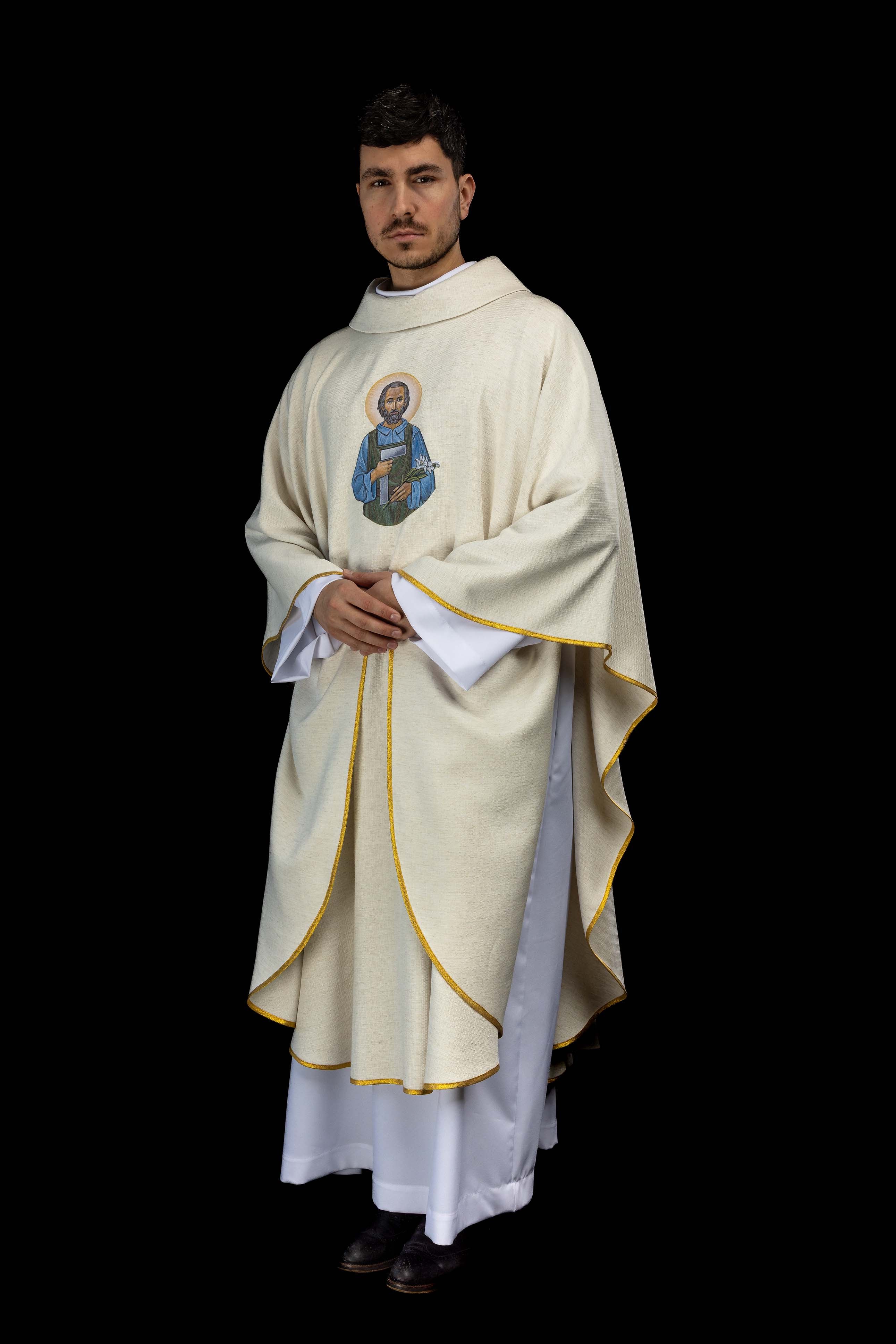 Ornat haftowany z wizerunkiem Świętego Józefa Robotnika - ORNATY.PL