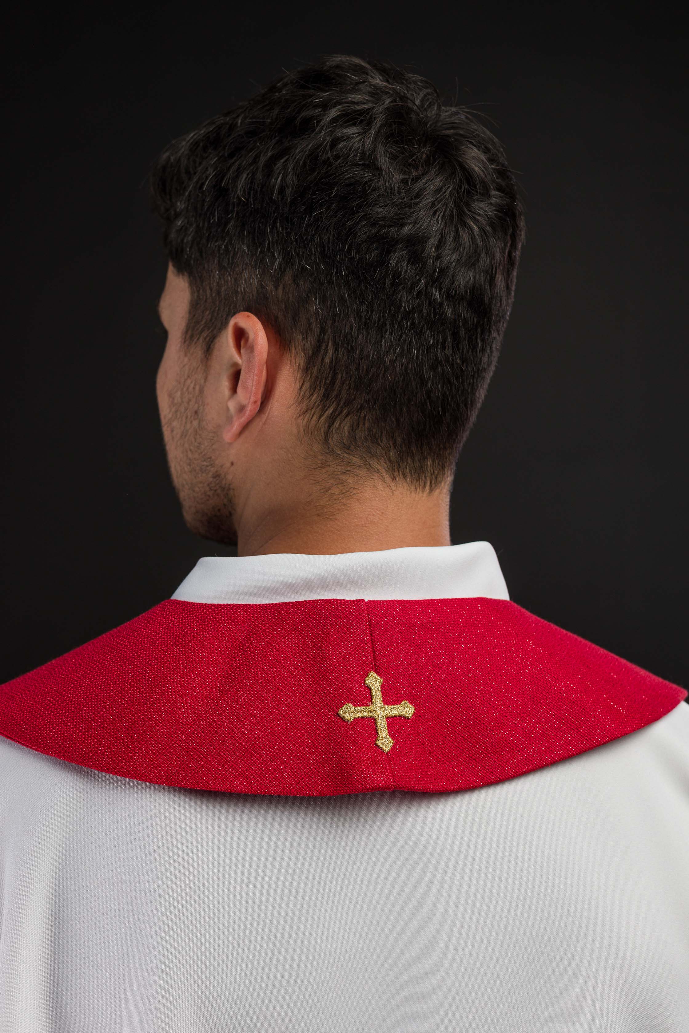 Stuła bogato haftowana z wizerunkiem Świętego Floriana - ORNATY.PL