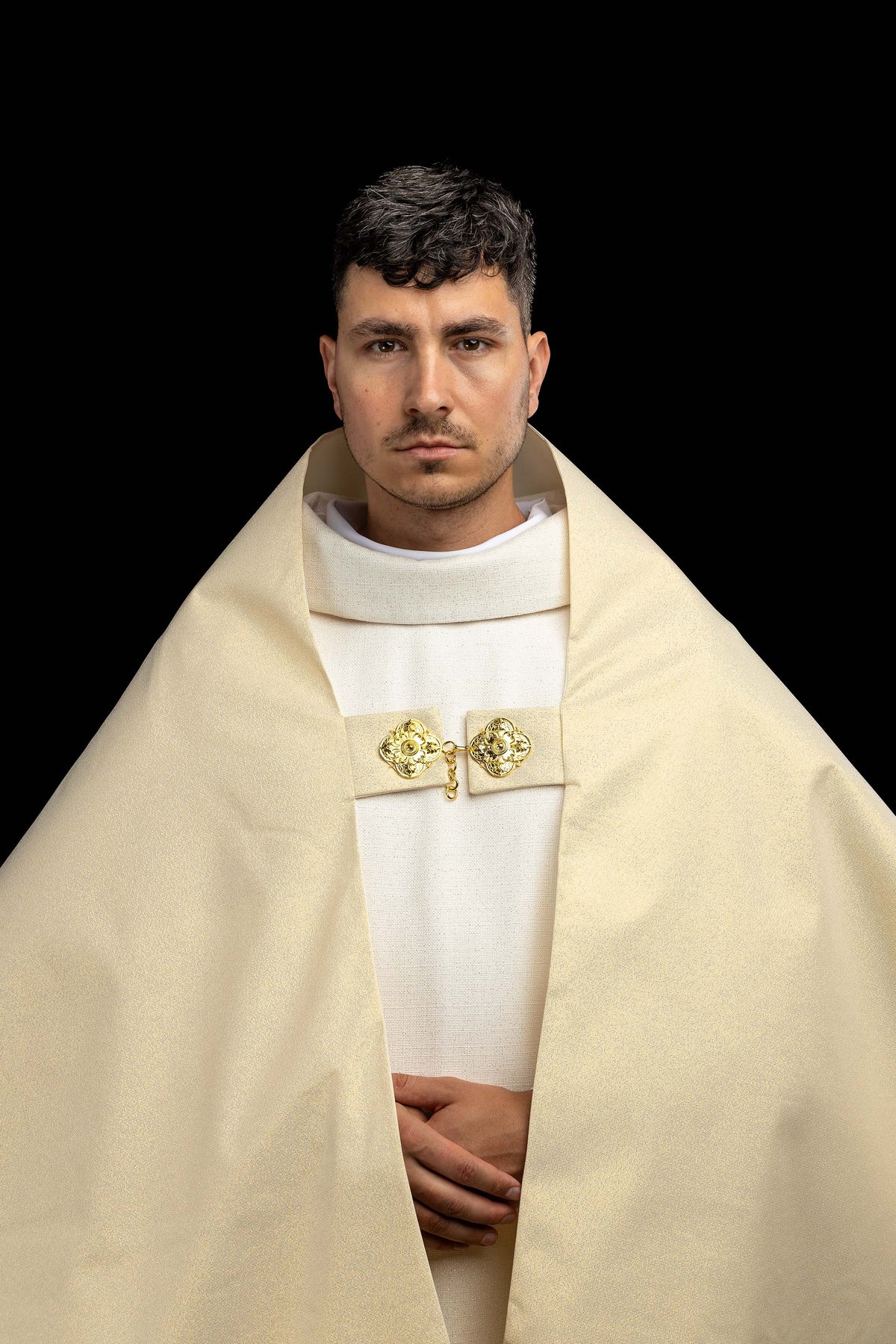 Vyšívaný liturgický závoj IHS v zlatej farbe