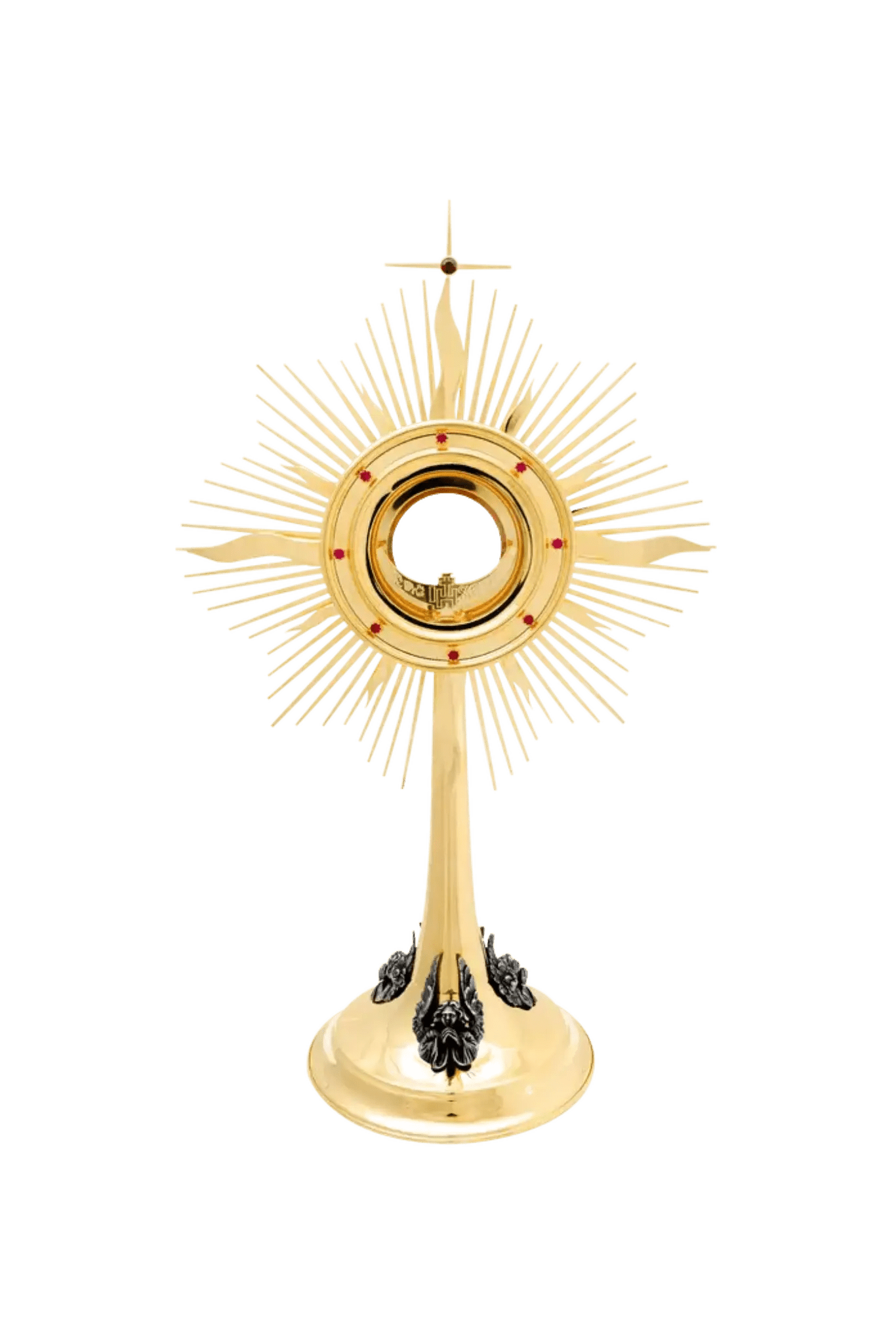 Monstrancja liturgiczna ręcznie wykonana promienista pozłacana 53 cm