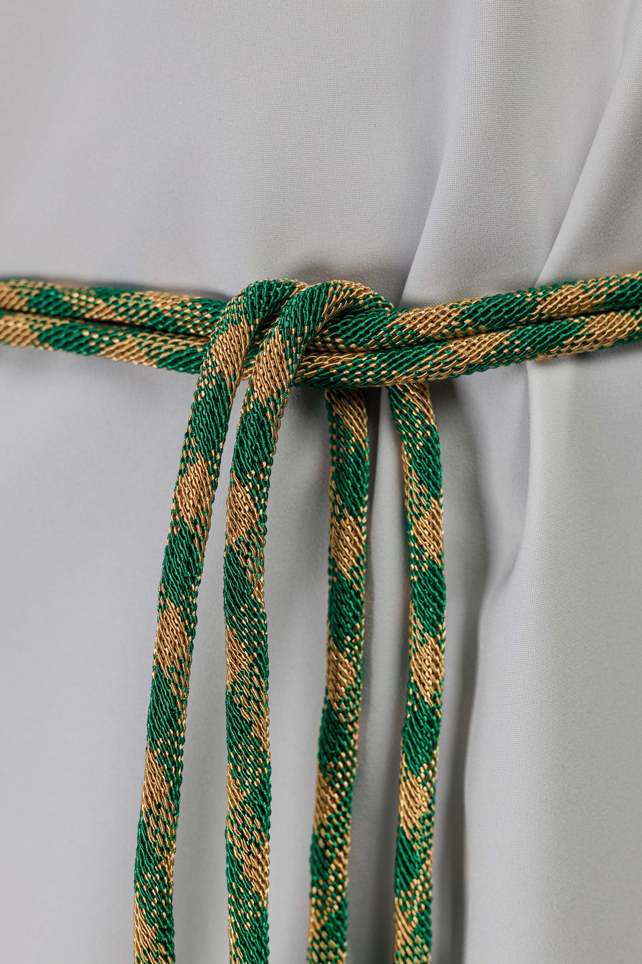 Cingulum liturgiczne zielono-złote premium