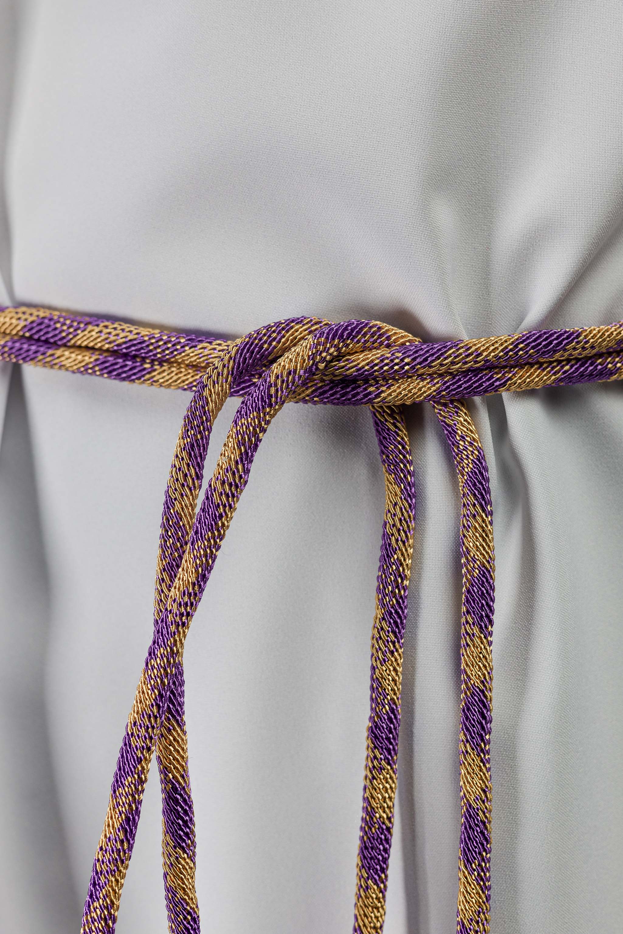 Cingulum liturgiczne fioletowo-złote premium