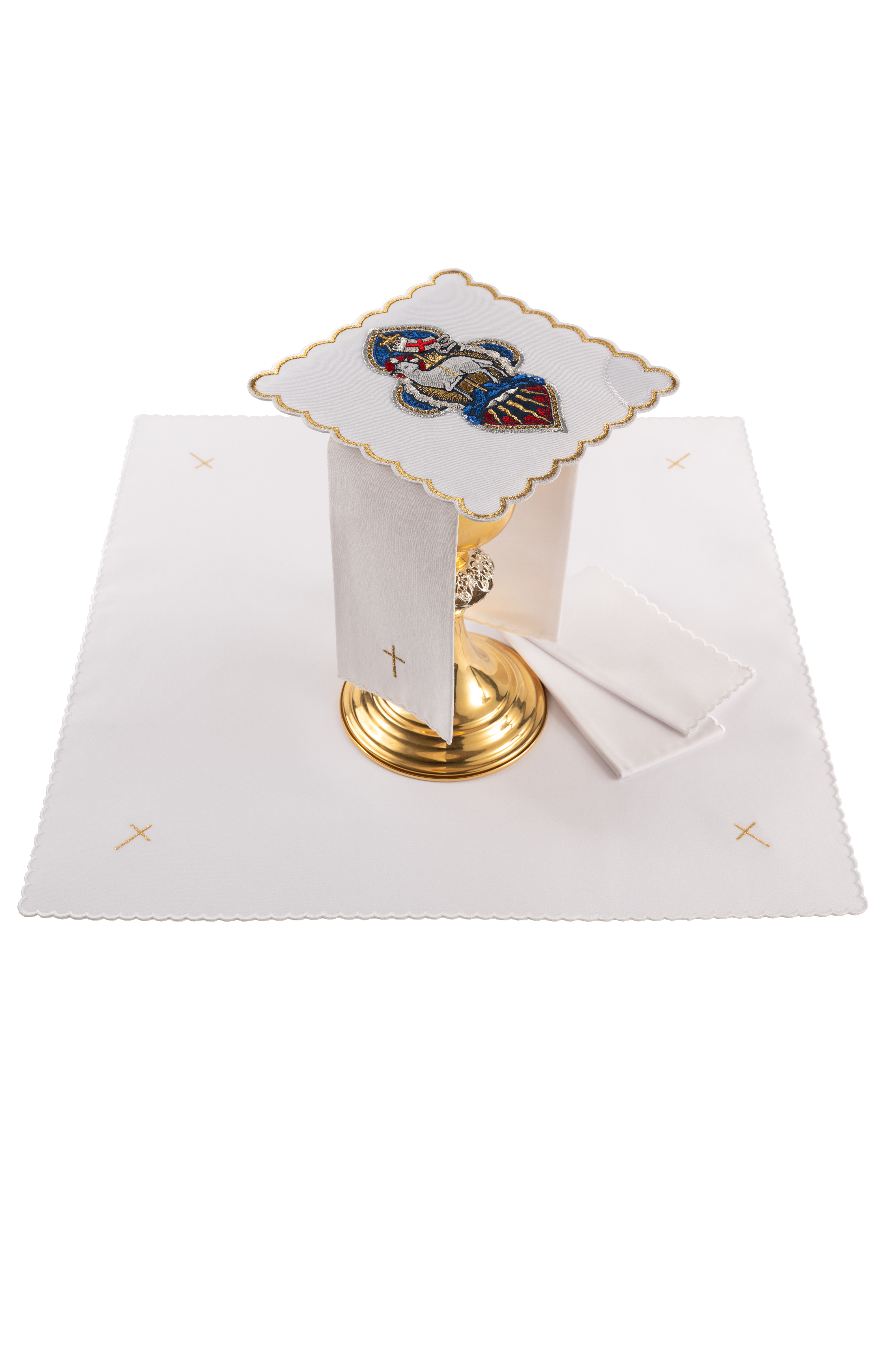 Vyšívaná kalíšková bielizeň na Veľkú noc s baránkom