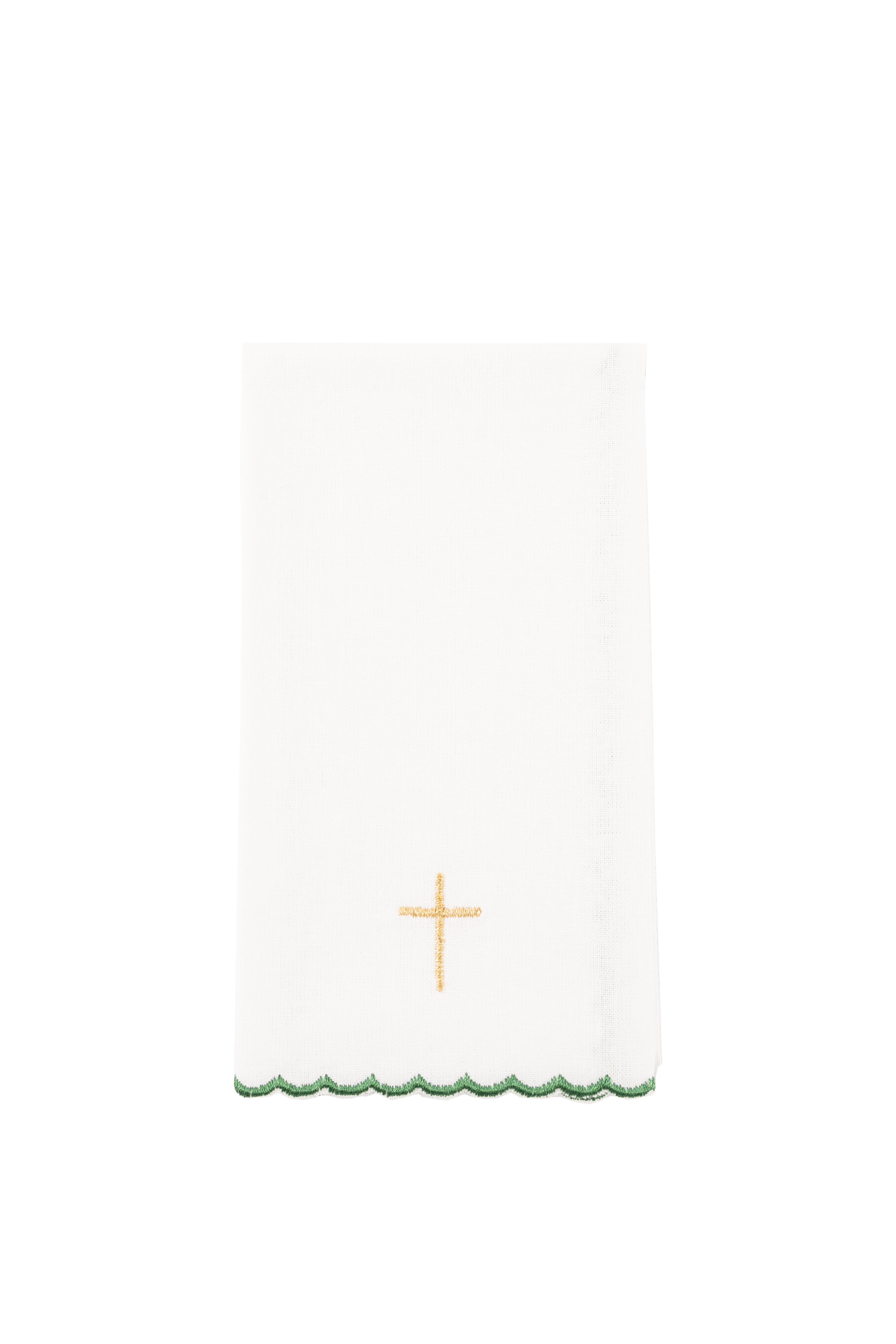 Komplet kielichowy haftowany z motywem IHS zielony - ORNATY.PL