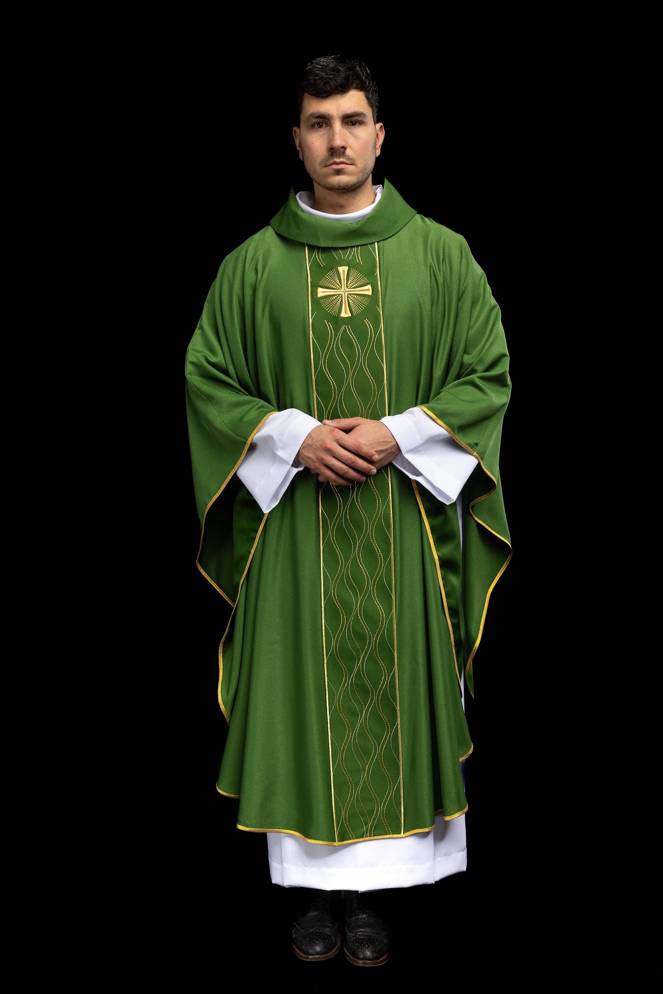 Ornat haftowany Krzyż zielony - ORNATY.PL