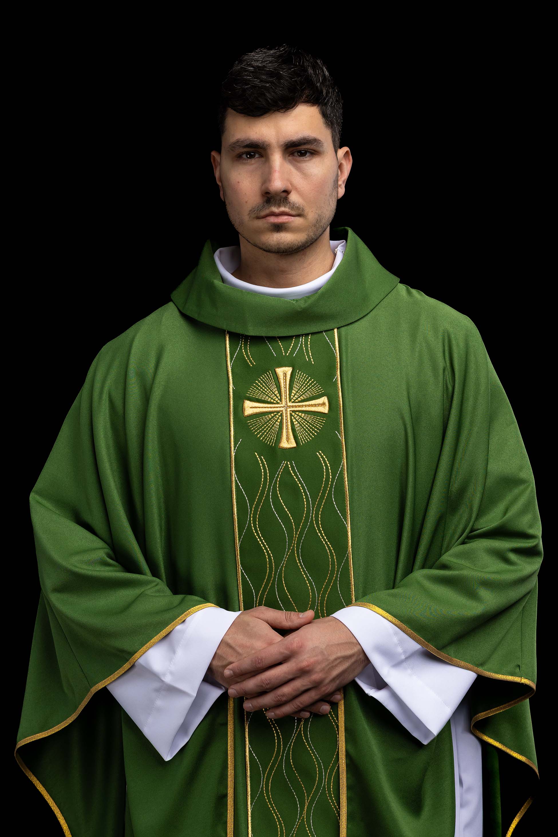 Ornat haftowany Krzyż zielony - ORNATY.PL