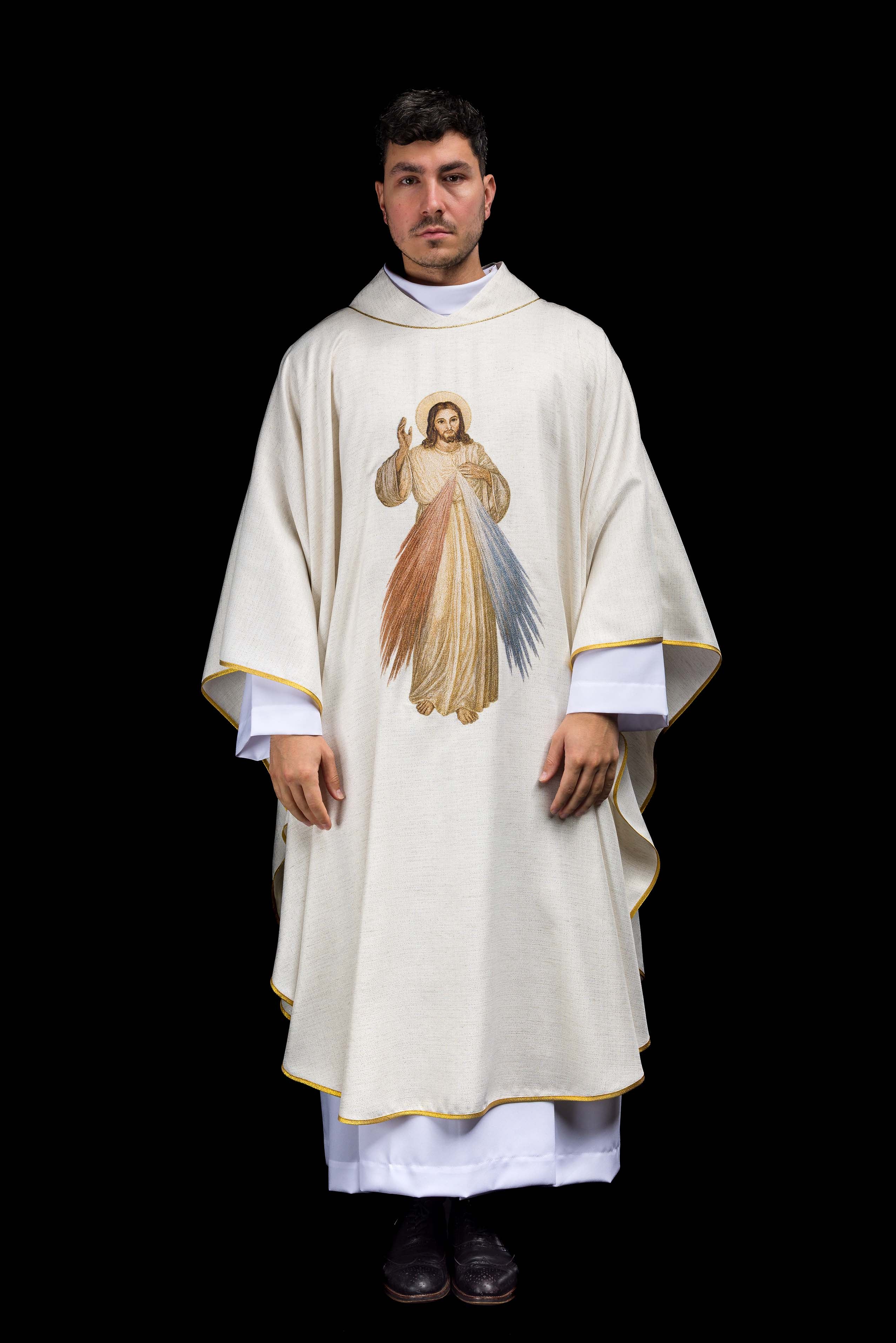 Ornat ecru s obrazom Ježiša Milosrdného