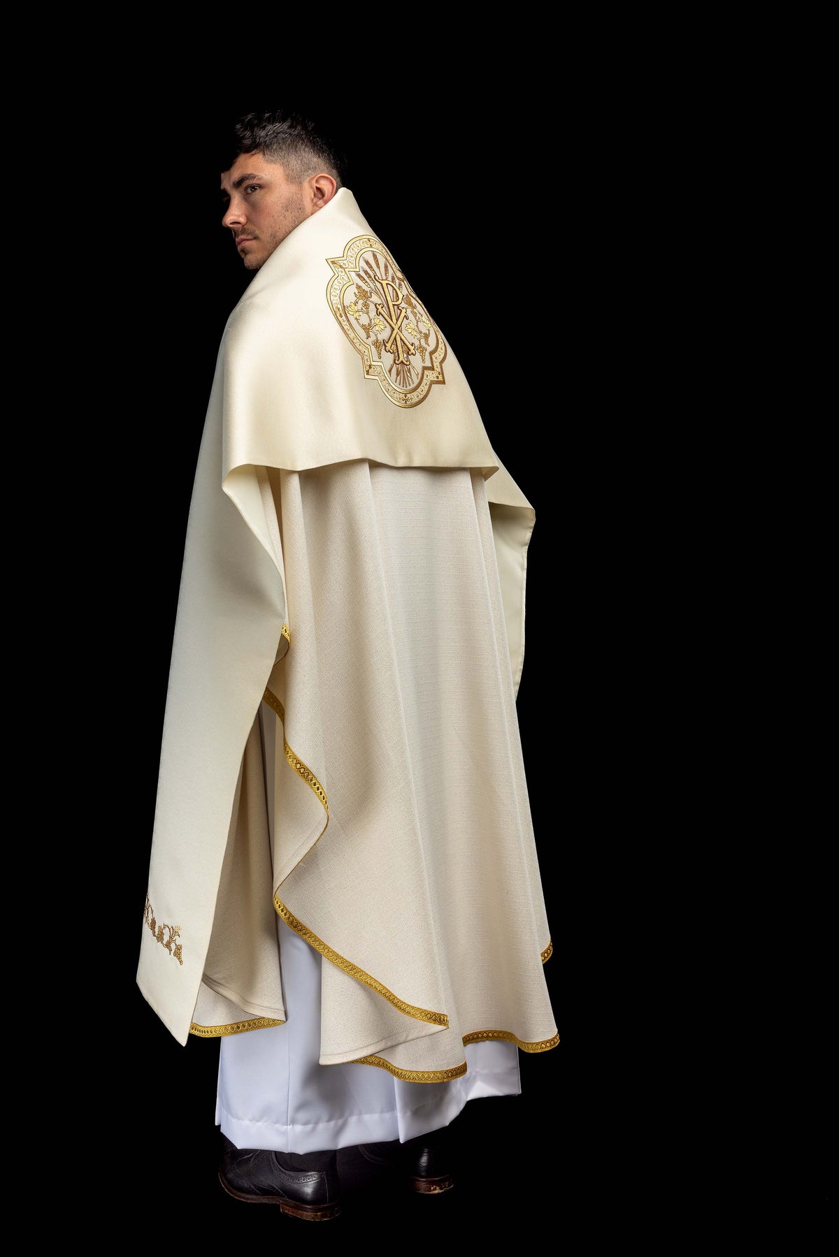 Liturgický závoj so symbolom PX