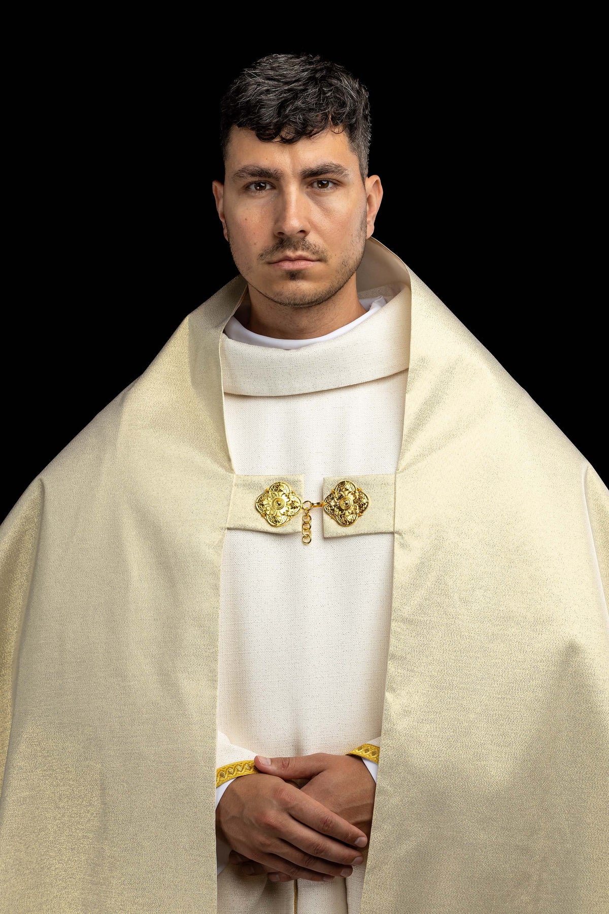 Zlatý liturgický závoj vyšívané Srdce Pána Ježiša