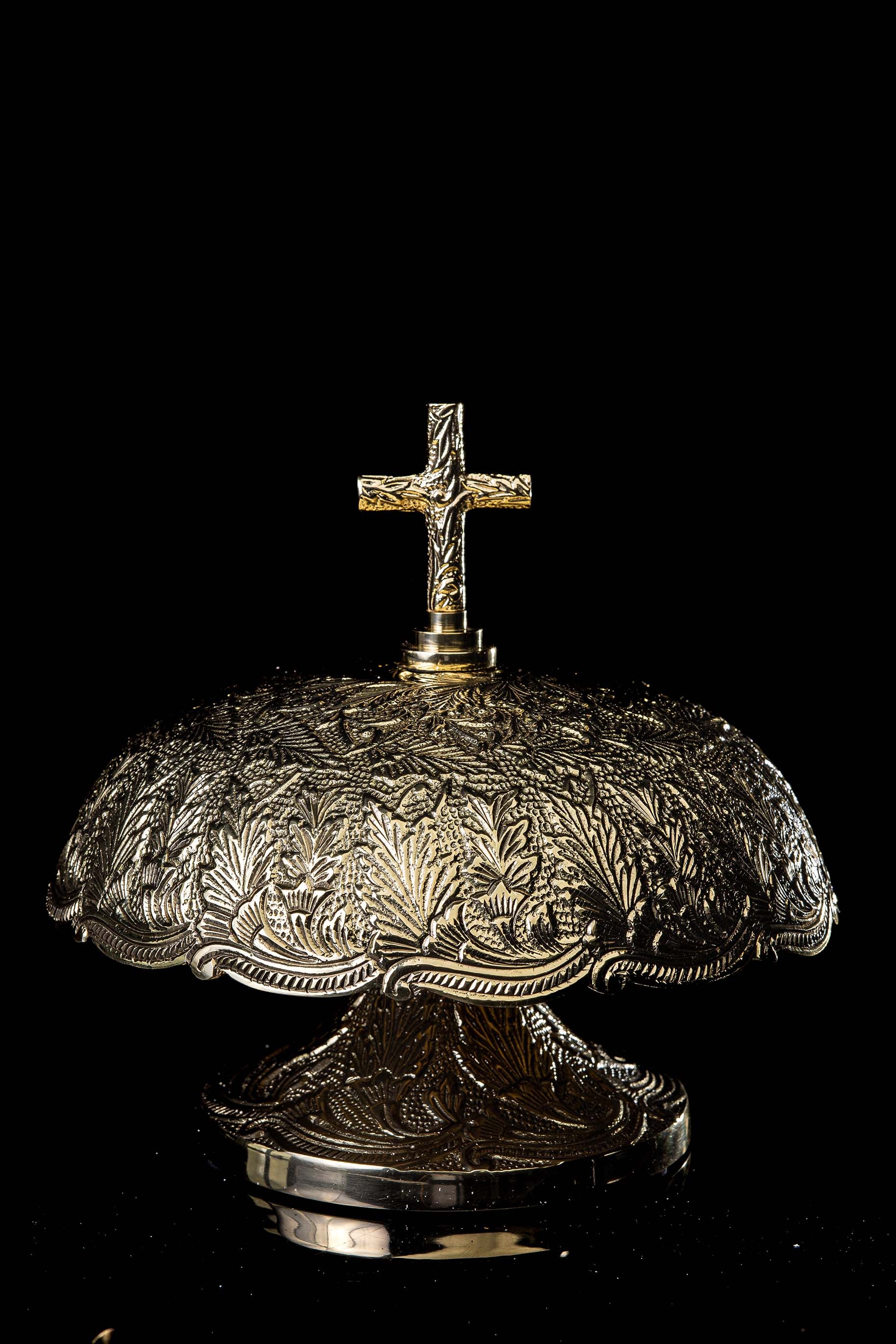 Jednoduchý gong - mosadz - drevené kladivo - 24 cm