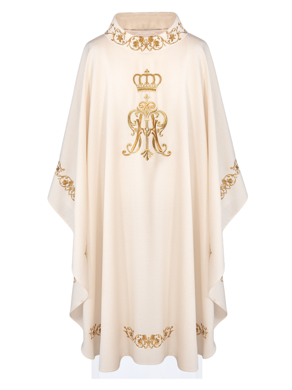 Ornat liturgiczny z haftowanym herbem Maryjnym i Koroną - ORNATY.PL