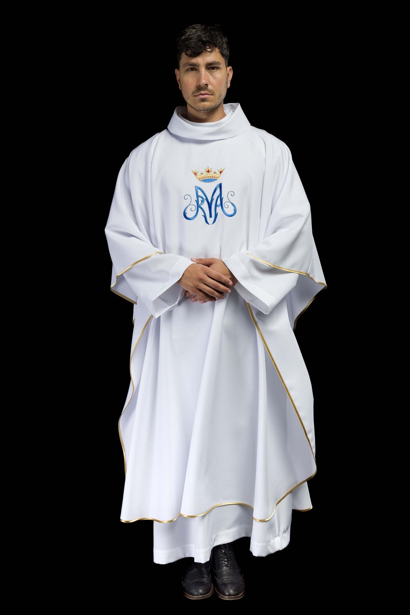 Biały ornat liturgiczny maryjny