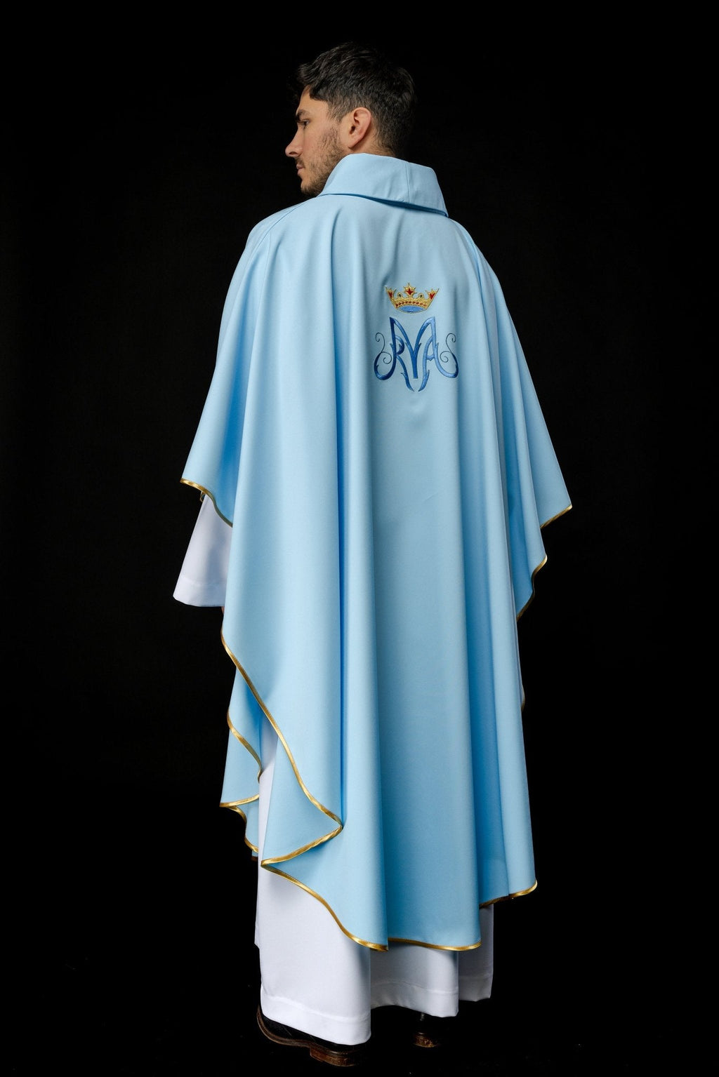 Ornat liturgiczny Maryjny w kolorze niebieskim