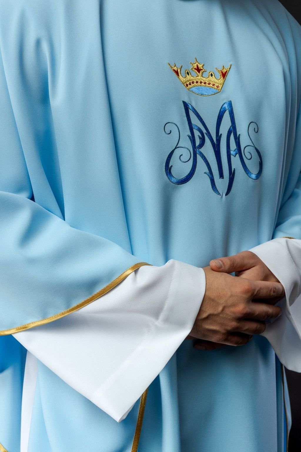 Ornat liturgiczny Maryjny w kolorze niebieskim